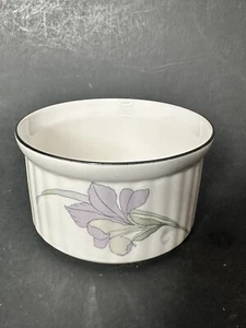 VINTAGE NUOVO DECADENCE BY NORITAKE CAFE DU SOIR VIOLA ORCHIDEA FIORE RAMEKIN - Foto 1 di 4