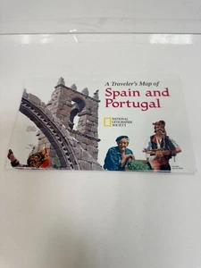 A Travelers Map Of Spain And Portugal National Geographic 1998 - Picture 1 of 3