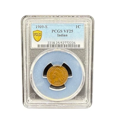 1909-S Indian Head Cent PCGS VF25 - Image 1 of 3