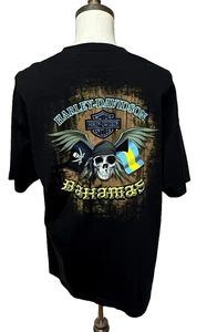 Harley Davidson T Shirt Herren XL schwarz Totenkopf doppelseitig Bahamas Biker - Bild 1 von 9