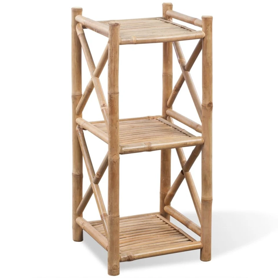3/4/5 Tier Square Bamboo Shelf Free Standing Rack Storage Organiser vidaXL - image 1 of 1