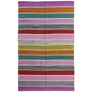Multicolour Handmade Wool Cotton Rug Carpet 4x6 ft, Area Flatweave Bedroom Rug - Picture 1 of 6