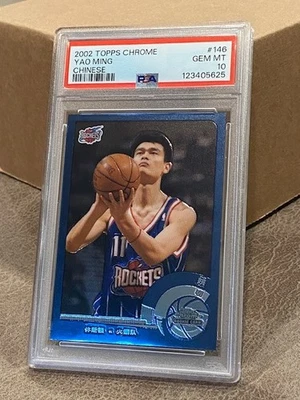 2002 Topps Chrome CHINESE Yao Ming PSA 10 #146 Rookie RC Card New Case LOW POP - Image 1 of 2