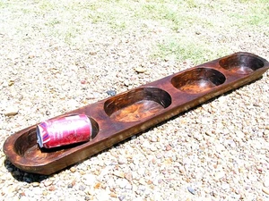 Hand carved Wooden dough bowl, Bread trencher with divided sections, 2827 - Picture 1 of 7