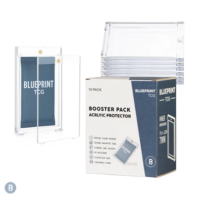 10-Pack Clear Magnetic Booster Pack Protector UV Protected Display Case - Image 1 of 4