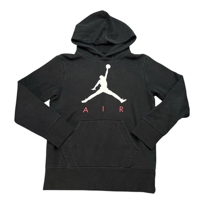 Air Jordan Hoodie Youth Small Black Jumpman Pullover Pouch White Red Logo 8/10 - Image 1 of 4