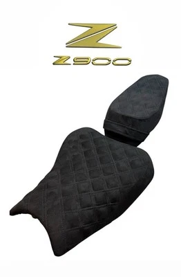 Sitzbezug für Kawasaki Z900 FB42 3teile 2017-2024 Schwarz Alcantara-Rauten
