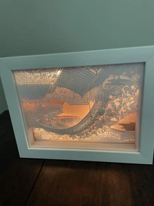 Lampada luce notturna USB LED 3D anime intaglio carta scatola ombra tema orientale - Foto 1 di 9