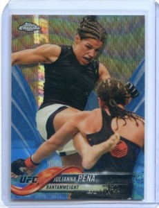 2018 Topps UFC Chrome JULIANNA PENA Blue Wave Refractor No 46 #36/75