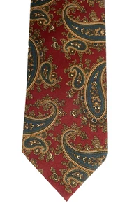 St Michael 90s tie Red Paisley design Vintage 1990s Marks and Spencer made in UK - Picture 1 of 3