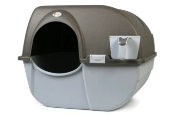 VIC_SPACE1 Cat Litter Box Self Cleaning Manual Pet Roll Waste Scoop Cats Regular Plastic