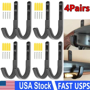 4 Pcs Gun Rack Rifle Shotgun Hook Archery Bow Sword Stainless Steel Storage - Picture 1 of 12