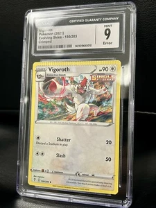 ERROR Crimped Vigoroth Cgc Graded 9 - Picture 1 of 3