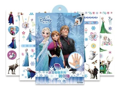 MARKENLOS 4 x Temporäres Tattoo SET Eiskönigin Frozen Elsa Anna Disney Klebetattoo Kinder