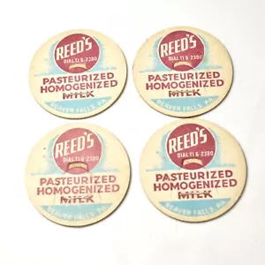 Tapas de botella de leche vintage Reed's Dairy Beaver Falls, PA - Imagen 1 de 1