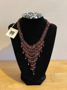 NWT TEN THOUSAND VILLAGES Artisan NECKLACE RED Bead - Picture 1 of 2