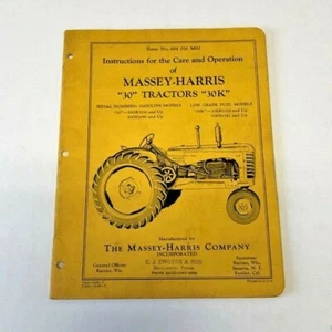 Instructions for the Care and Operation of Massey Harris "30" Tractors "30K" - Picture 1 of 5