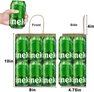 100 Pack 8x4.75x10 Inch Medium Plain Brown Kraft Paper Bags with Handles Bulk... - Picture 1 of 1