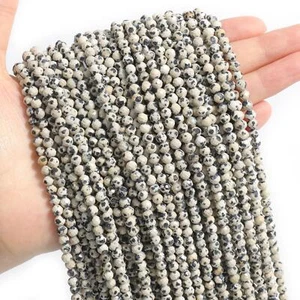 Facettierte Dalmatiner Jaspis Perlen - Kleine Stein Perle Zum Selbermachen Schmuckherstellung 15 Zoll - Bild 1 von 25