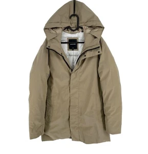 JACK&JONES Men Dark Beige Blakeen Hooded Parka Coat Jacket Size M - Picture 1 of 15