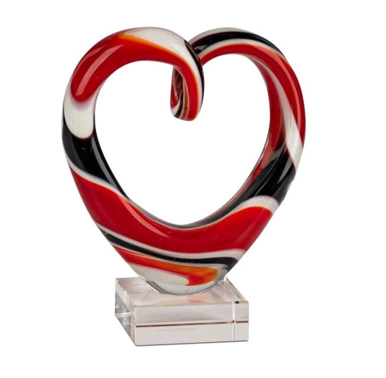 809391 Deko-Objekt aus massivem Farbglas auf klarem Sockel 18x19cm handgefertigt - Bild 1 von 1