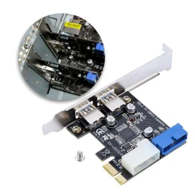 2 Port USB 3.0 PCI-E Expansion Card Adapter PCI Express PCI-E x1 / x4 / x8 / x16 - Image 1 of 4