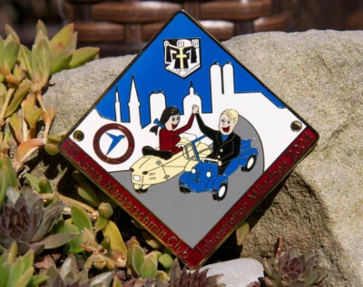 VINTAGE AUTOMOBILE RADIATOR CAR BADGE # MESSERSCHMITT MEETING MUNICH BAVARIA '04 - Image 1 of 2