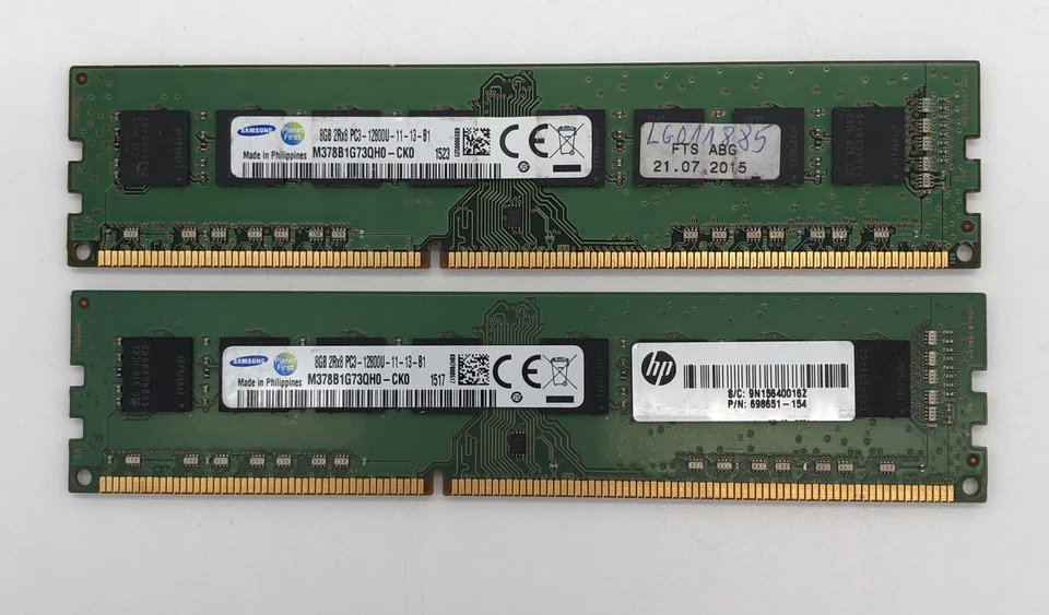 SAMSUNG M378B1G73QH0-CK0 - 16 GB (2X8 GB) - PC3-12800U - DDR3 RAM - Bild 1 von 1
