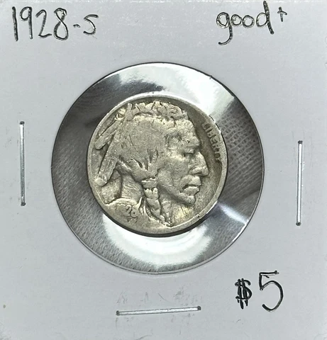 1928 S Buffalo Nickel Good+ Cover