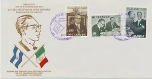 NICARAGUA 1968, visit of the President of Mexico cpl. on super FDC, rare - Picture 1 of 1