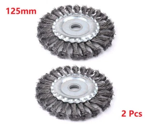 2Pcs Twist Knot Wire Wheel Brush Set Cup Brushes Kit For 125mm Angle Grinder ' - Picture 1 of 6