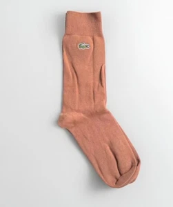 Lacoste Embroidered Crocodile Cotton Blend Sock RA4264-LFA Marron Clair Sz.43-46 - Picture 1 of 4