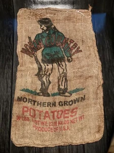 Vintage North Country Northern Grown Kartoffeln Sackleinen - Bild 1 von 13