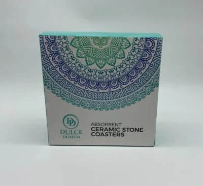 Posavasos de cerámica absorbente estilo bohemio - Juego de 6, posavasos de piedra para bebidas Foto 1 de 3