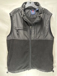 Chaps Black Zip Up Vest w/ Front Pockets - Mens Large - Sleeveless w/ Logo - Picture 1 of 4
