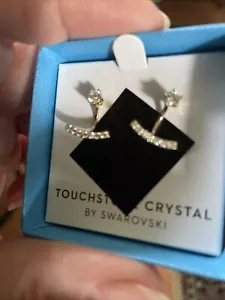 Touchstone Kristall von Swarovski BOTTOM LINE Ohrringe Zirkonia vergoldet - Bild 1 von 12