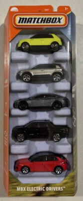NEW 2025 MATCHBOX  5 PACK ELECTRIC DRIVERS -  CHEVROLET TESLA OPEL HONDA JEEP - Image 1 of 2