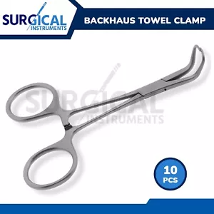 10 Pcs Backhaus Towel Clamp 5.25" Forceps Surgical Stainless Steel German Grade - Picture 1 of 3