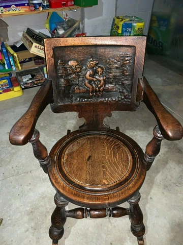 GEORGE ARNDT CARVED ROCKER WITH BEARS  1900-1910  ROCKING CHAIR  (Dansville, NY) Cover