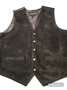 Men's Roper Black Suade Vest Size Large - Picture 1 of 3
