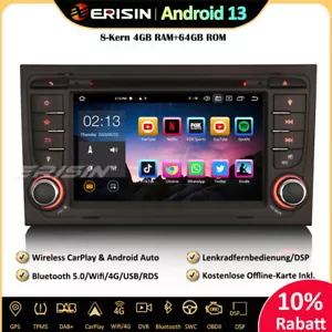 64GB Autoradio DAB+Android 13 GPS Navi SWC RDS CD AUDI A4 S4 RS4 RNS-E SEAT EXEO - Bild 1 von 16