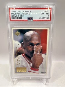 1996 UD Collector’s Choice Michael Jordan Game Face PSA 8 NM-MT #GF2 low pop - Foto 1 di 2