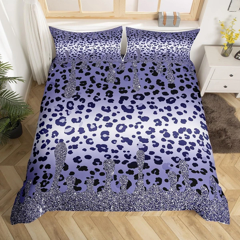 Funda edredón con estampado de leopardo, funda nórdica de vida silvestre guepardo africano para niñas... Foto 1 de 4