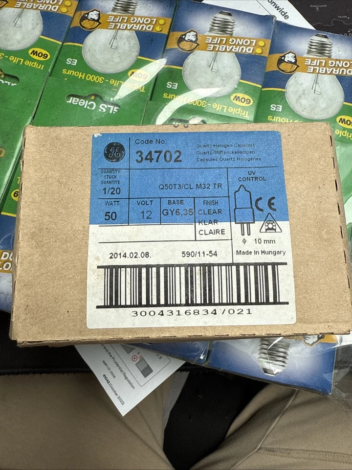 12v 75w Capsule Bulbs x 20 GE 34683 GY6.35 2 Pin Halogen Lighting Lamps NOS - Image 1 of 1