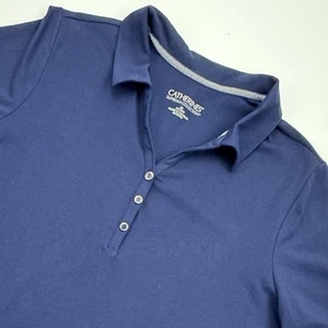Catherines Suprema Collection Polo Shirt Size 2X Blue Short Sleeve Stretch NEW - Picture 1 of 10