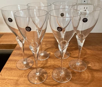 ROSENTHAL STUDIO LINE CALICE CRYSTAL TULIP WINE GLASSES 8.25” TALL NWT SET OF 8! - Image 1 of 4