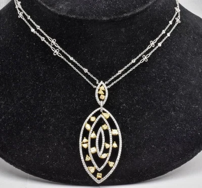 Collar Colgante Estate Oro Blanco 18K 5.00ct/237 COLOR NATURAL Diamante Damas Foto 1 de 4