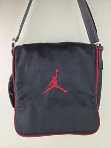 Air Jordan Black With Red Piping Messenger Bag Magnetic Closure Jumpman - Picture 1 of 16