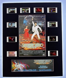 Saturday Night Fever John Travolta 1977 Original 35 mm Película Película Celda Exhibición - Imagen 1 de 8