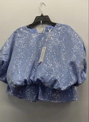 Nuevo con etiquetas Conjunto de minifalda corta voluminosa lentejuelas azules rosa sin fin XS Foto 1 de 4